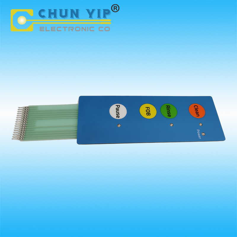 PET Circuit Keypad with Metal Dome Tactile, Male Terminal, With Led