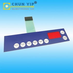 PET Circuit Keypads with Metal Dome Tactile,  Female Terminal Membrane Switches With Led Build in, Digital Show Membranes, PET circuit Control Panels