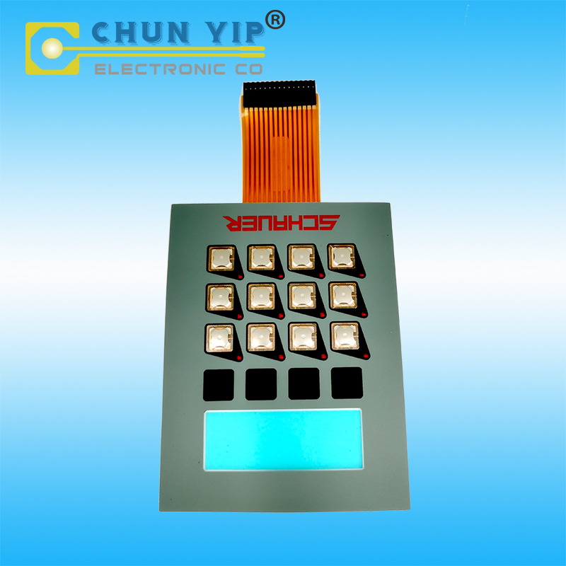 FPC Circuit Keypad with Metal Dome Tactile, LED Control Panel