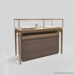 Brushed Jewelry Glass Display Showcase with removable storage case