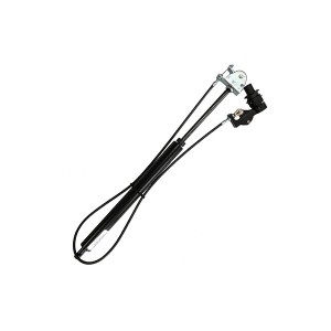 Lockable gas spring with adjustable button
