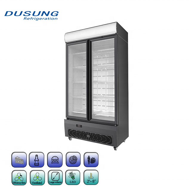 Commercial-two-glass-door-beverage-display-refrigerator