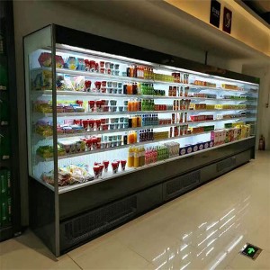 Commercial Refrigeration Equipment Double Air Curtain Of Fruits And Vegetables Refrigerated Display Cabinet