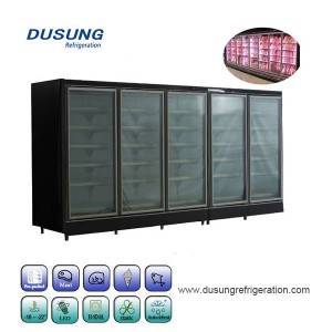 Glass door freezer for frozen food supermarkets