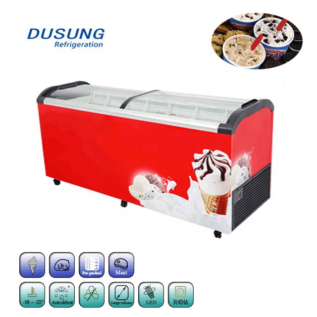 Discount Price Table Type Sushi Refrigerator -
 Sliding glass door commercial display ice cream deep freezer – DUSUNG REFRIGERATION