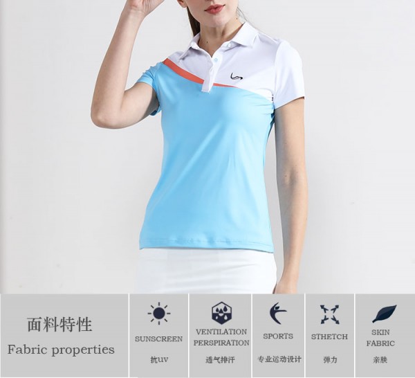 New fashion original polyester women color combination polo shirt