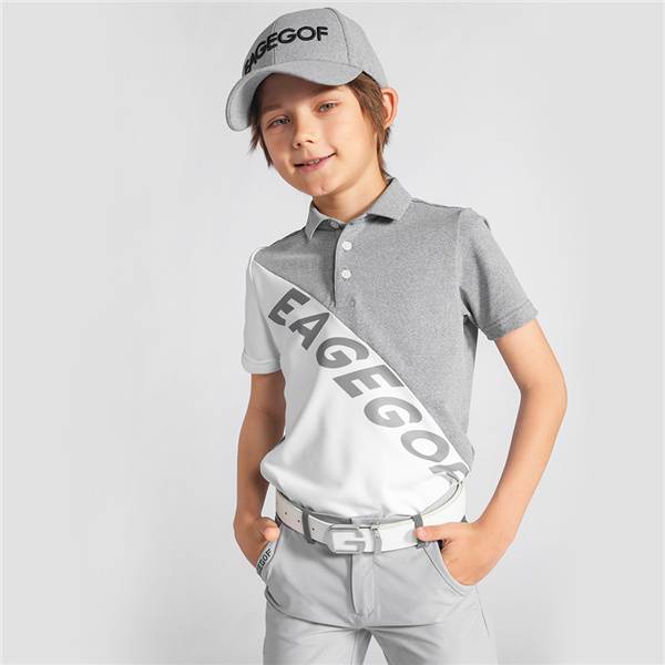 Latest Fashion Golf Boy Teenage Junior POLO Shirts Short Sleeves Slim Fit Anti UV Moisture Wick Polyester Spandex