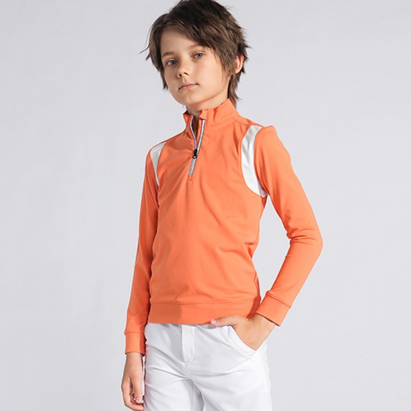Latest Fashion Golf Boy Teenage Junior POLO Shirts Short Sleeves Slim Fit Anti UV Moisture Wick Polyester Spandex
