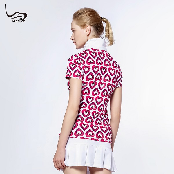 Fashion casual design short sleeve sport polo tee shirt femme