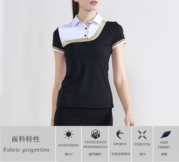 Custom high quality fashion new design women golf polo shirt