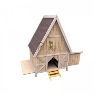 Wooden  triangle clean  chicken coop with nesting box