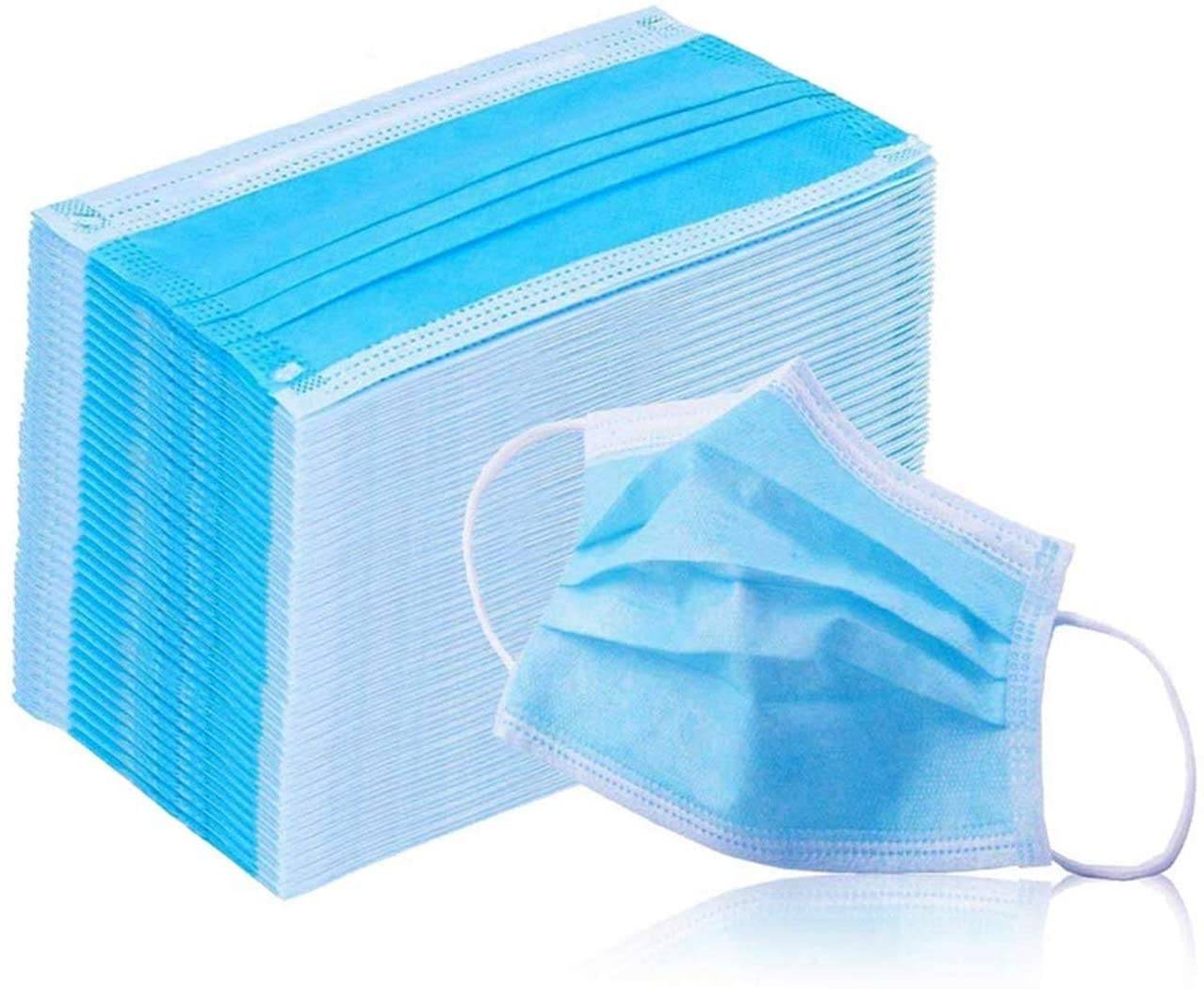 Custom wholesale Anti Virus Dust Blue 3 Ply Protective Safety Nonwoven Disposable Face Mask Surgical Dental Medical Industrial Quality 3-Ply Featured Image