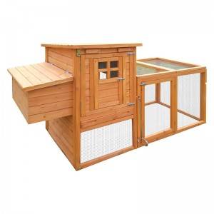 Wooden Poultry Hen House Chicken Coop With Extra Run