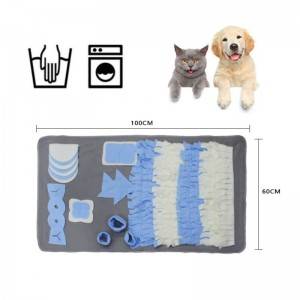 Amazon hot sale pet puzzle interactive stress-relief washable fluffy Find Food Training toy Dog cat Sniffing Blanket Mat