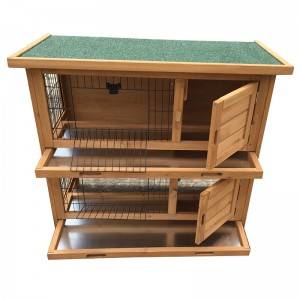 Commercial Farming 2 Level Ware with Outdoor Enclosure Wooden Cage and Wire with Large Free Run Rabbit Cage EYR005