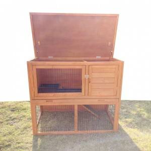 high quality wooden double rabbit hutch