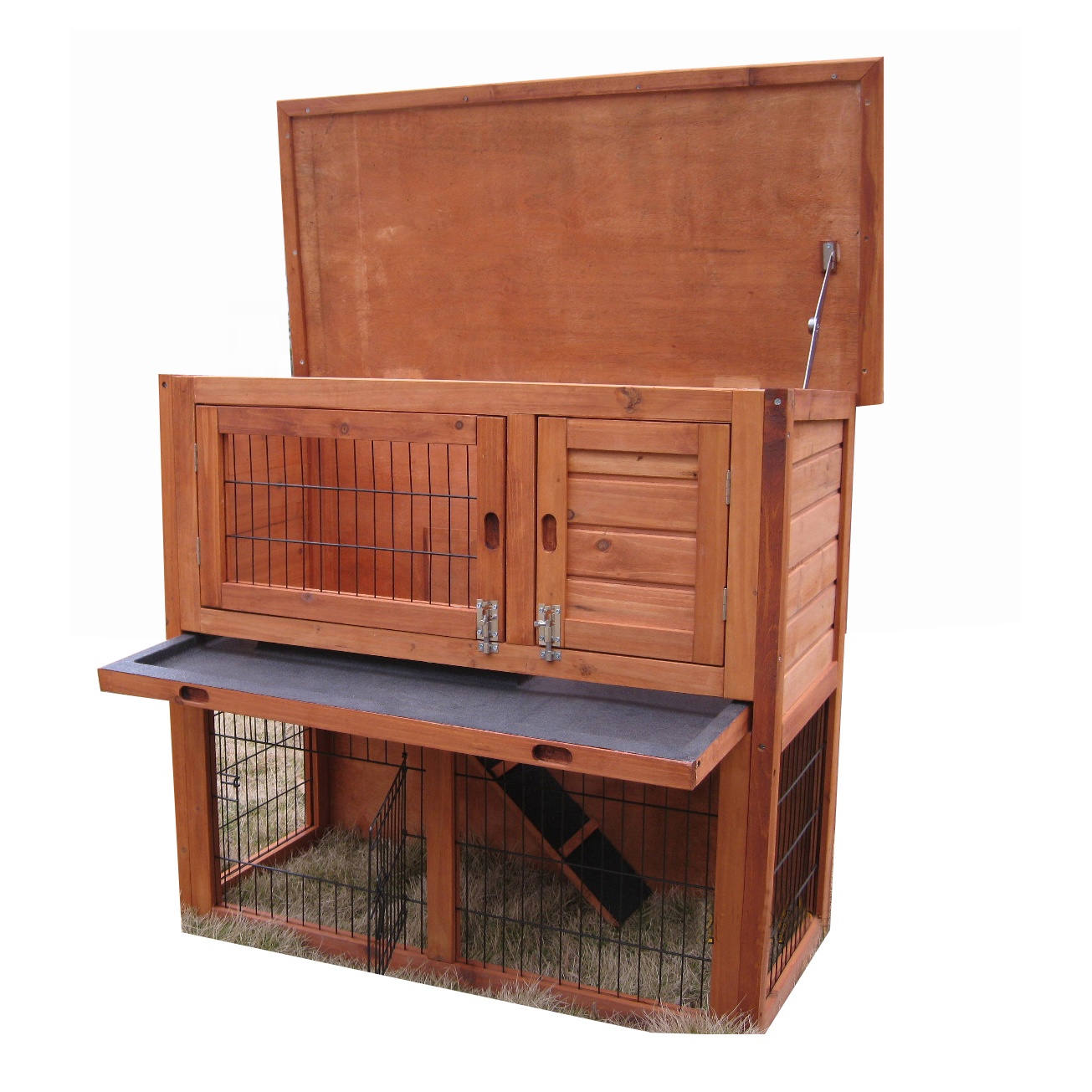 OEM/ODM China Rustic Dog Crate -
 Factory Outdoor Wooden Indoor Rabbit Hutch Elevated Cage Habitat with Enclosed Run Wheels Ideal Rabbits Guinea Pig home – Easy