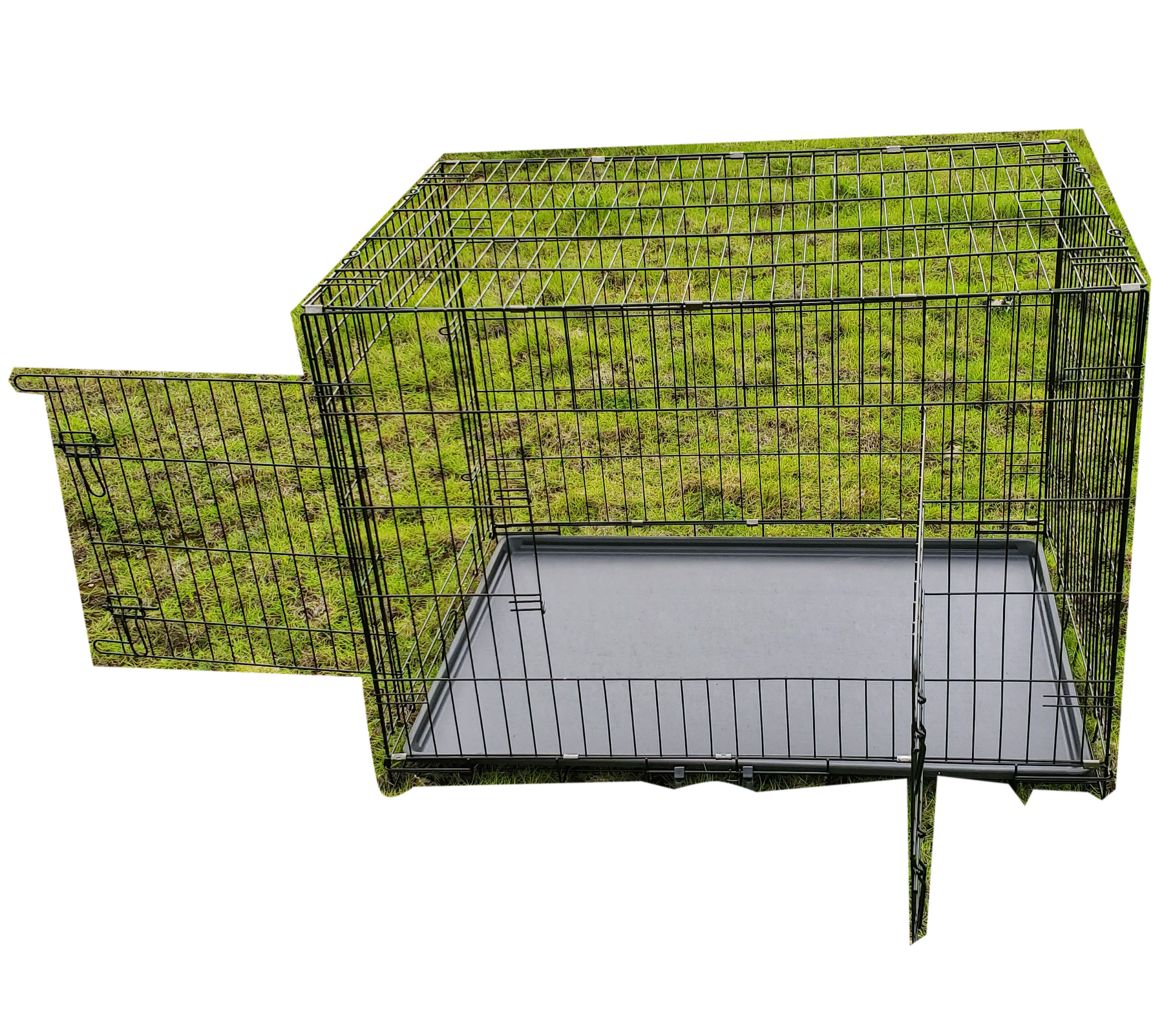 stainless steel Single-Door & Double-Door Folding Metal Dog Pet Crate Kennel with Tray