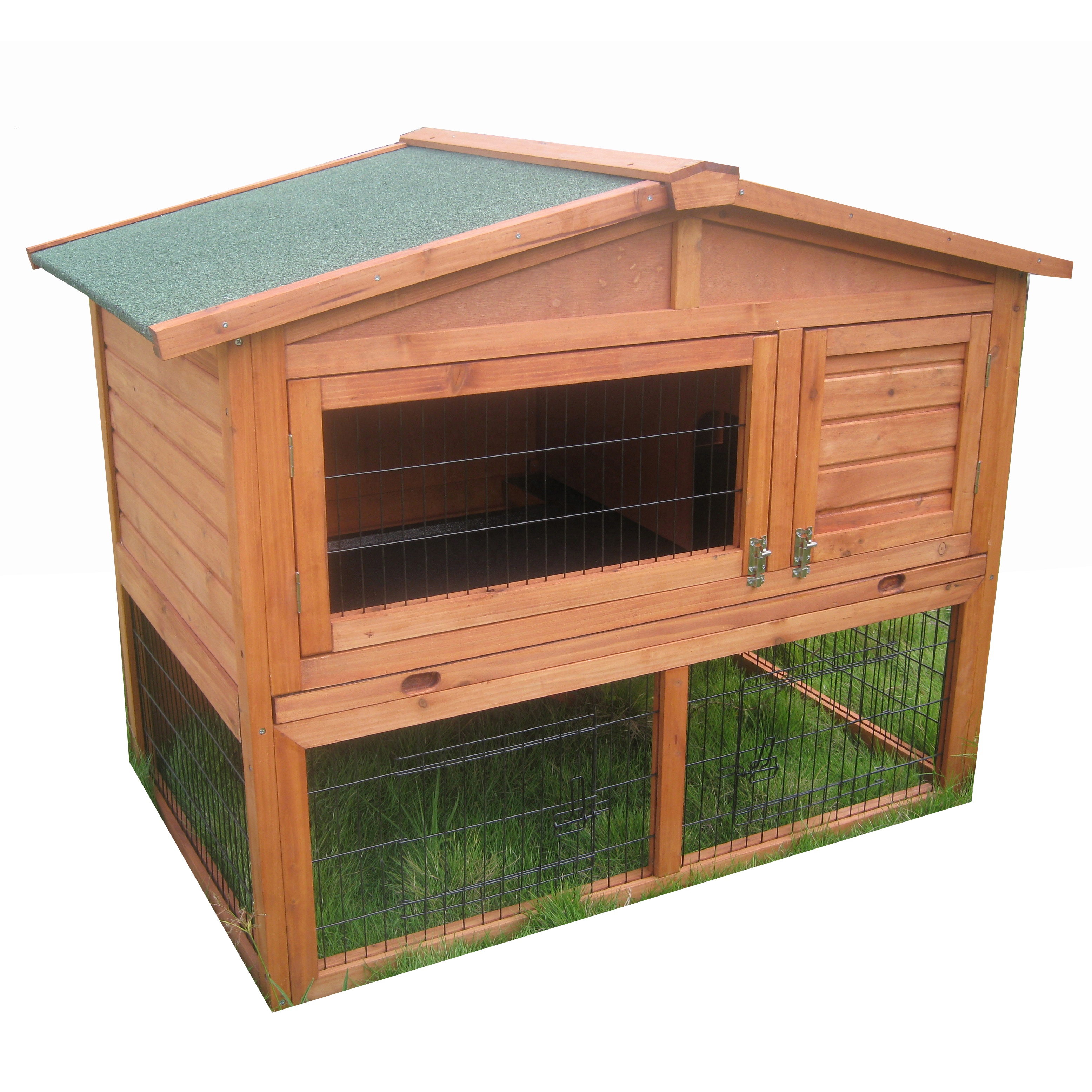 2-Story Weatherproof Stackable Small Animals Wooden Bunny Guinea Pig House Rabbit Hutch