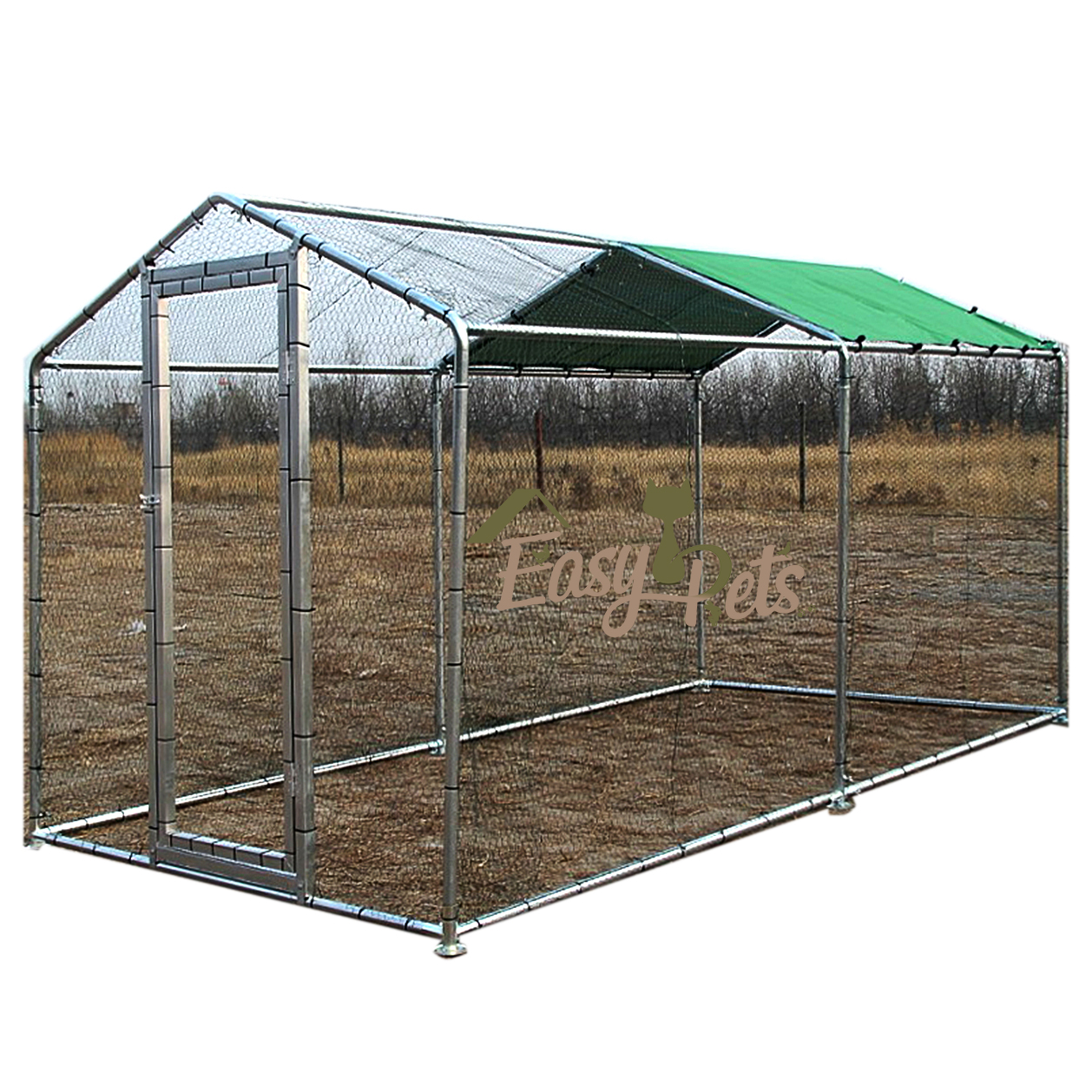 Backyard luxury Metal Strong Stainless Steel wire Walk in Folding Chicken Coop Run Dog Rabbit cage for sale