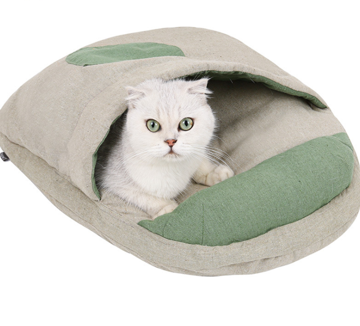 folding cool Japanese Fluffy Cushion dome litter  sleeping bag washable quilt winter warm pet litter dog cat bed with pillows