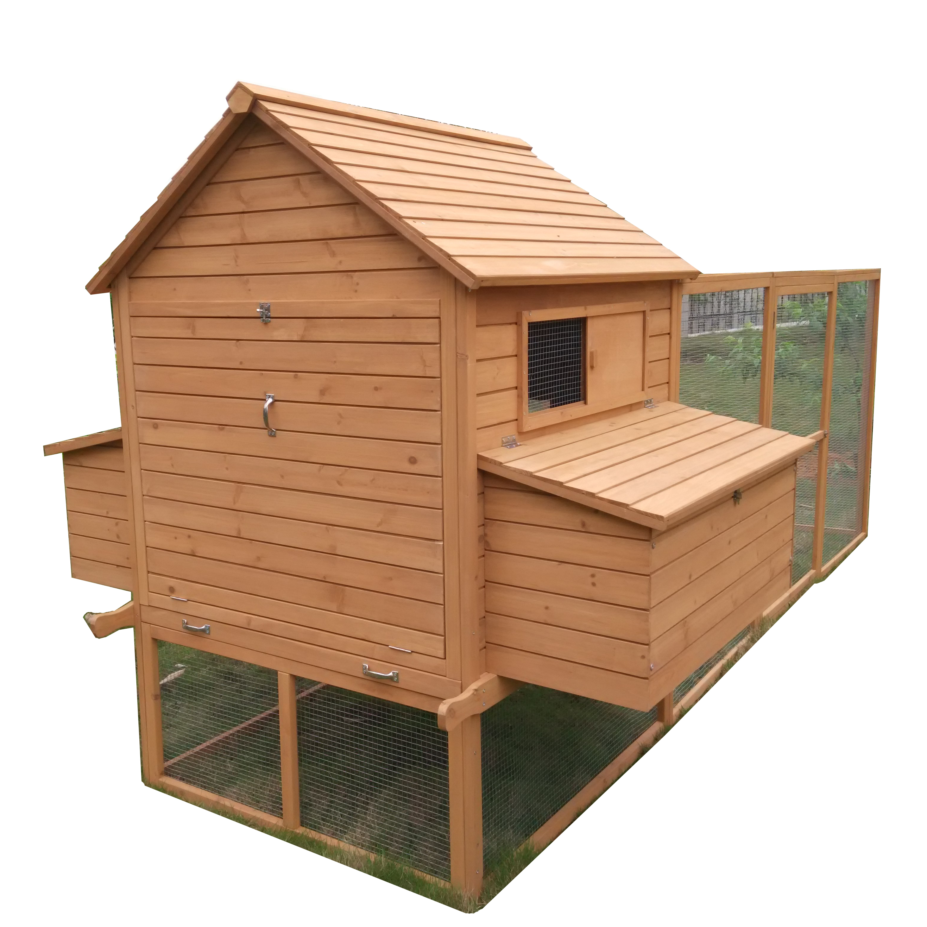 Handmade Large Wooden Enclosure mobile tractor pet cages Outdoor Raised Leg Hen House Chicken Coop for layers