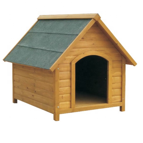 House Run Flat Wooden Dog Kennel With Slant Roof cage