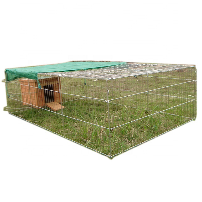 Wire Folding Breathable Pet home Crate Natural Outdoor Run with Cover Small Animal Play rabbit House Cage