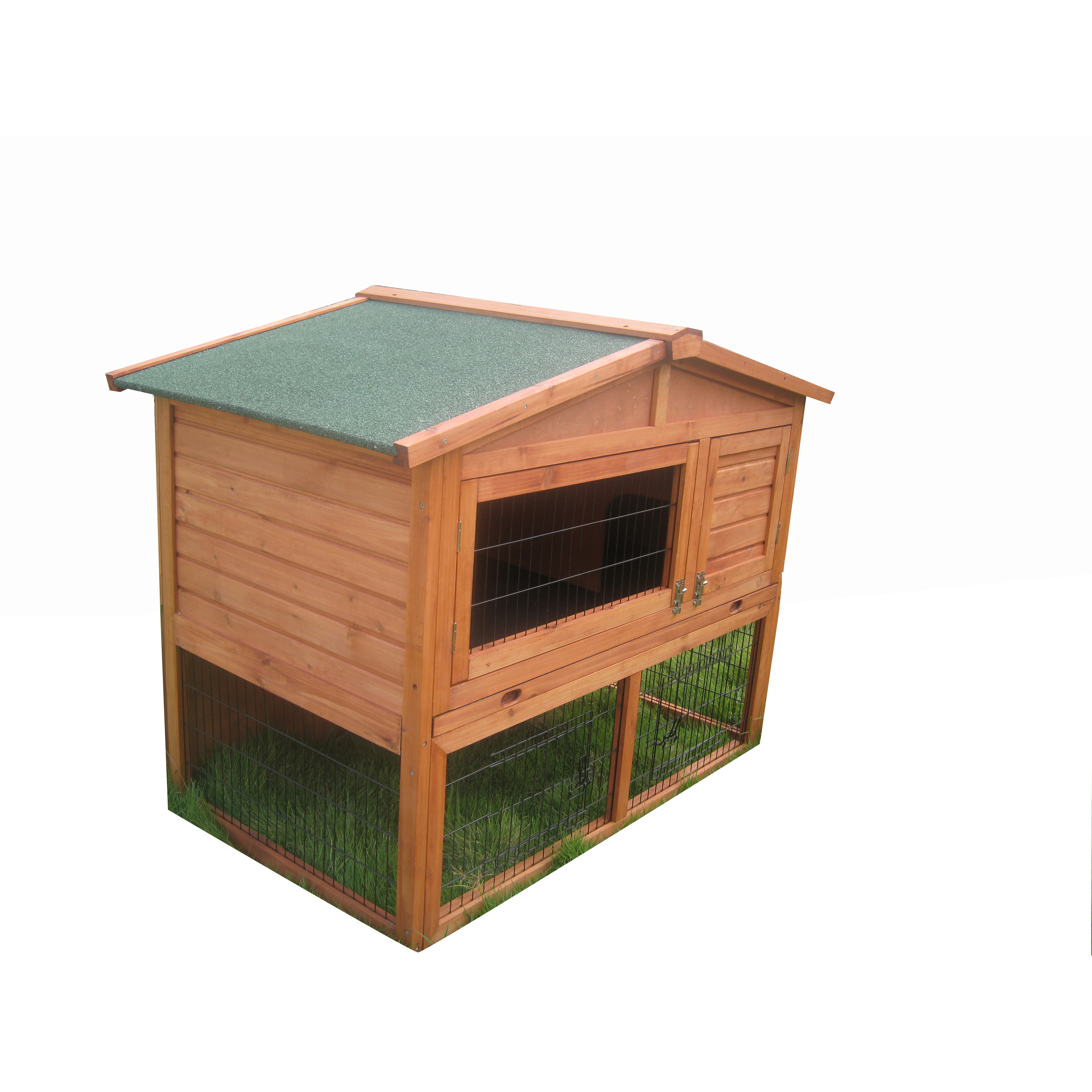 2-Story Weatherproof Stackable Small Animals Wooden Bunny Guinea Pig House Rabbit Hutch