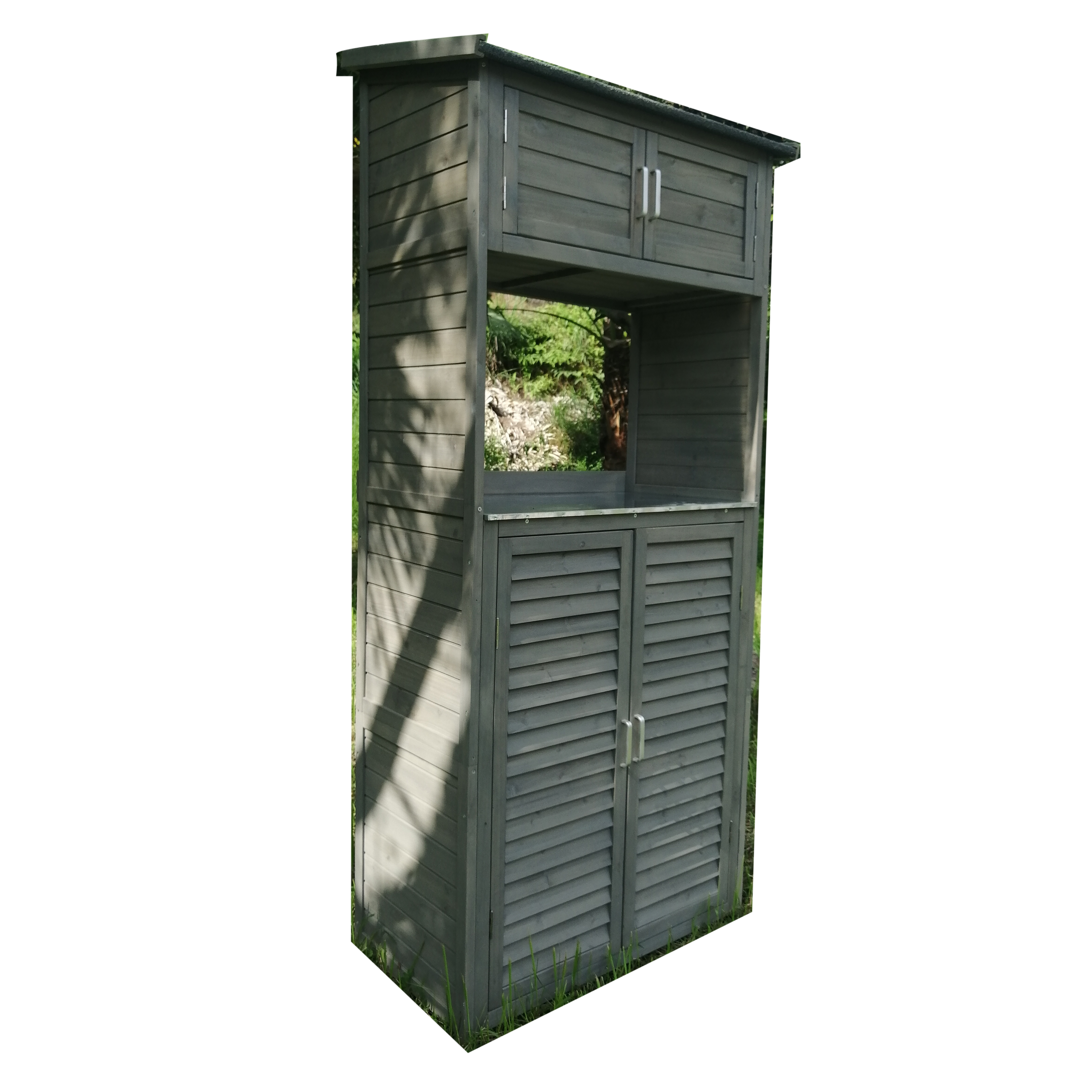 Easily-assenbled Garden shutter Multi-Shelves Tool House waterproof Wooden outdoor storage sheds Cabinet