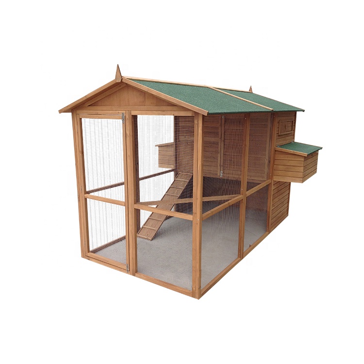 Prefabricated Poultry House Outdoor Weather Proof Wooden factory Directly Chicken Coop with large run