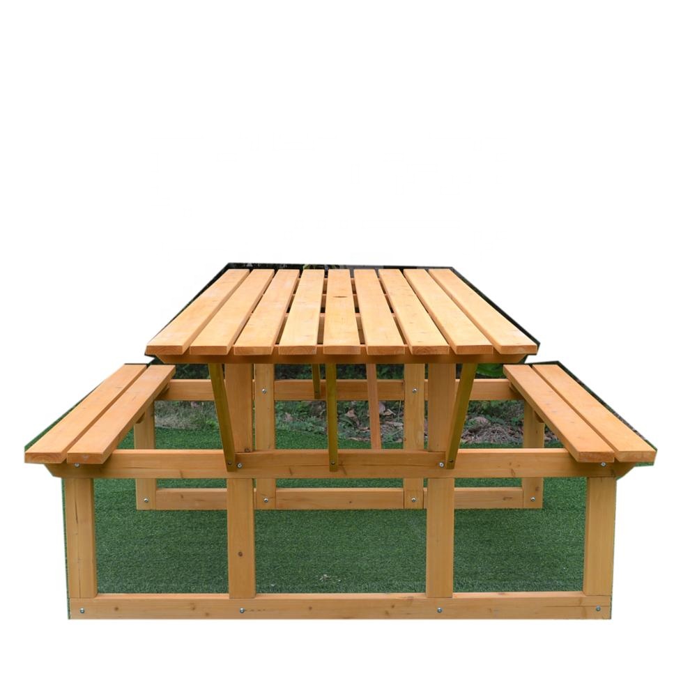 Hot sale outdoor patio folding garden furniture popular wooden picnic table and bench chairs