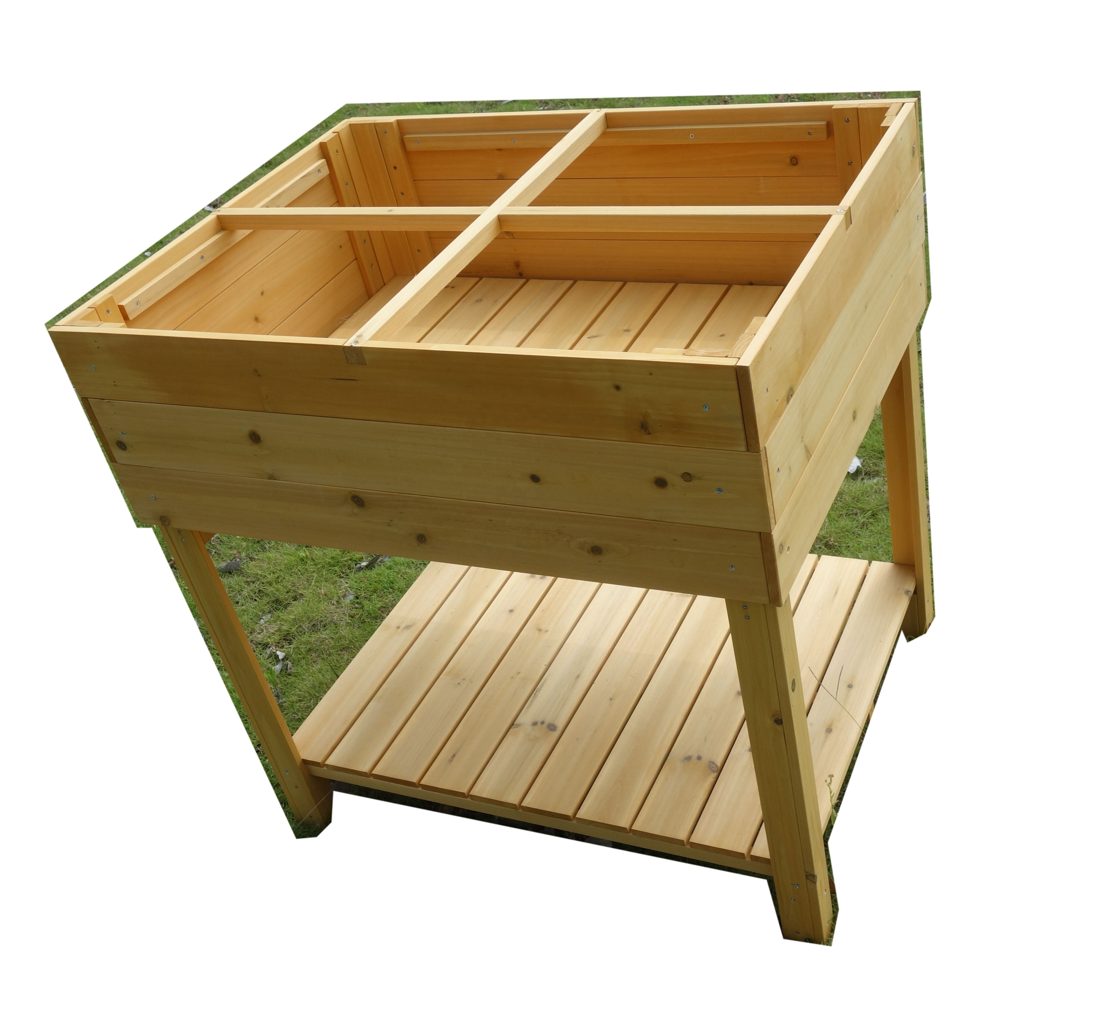 Factory good quality wooden Gardening plant pot stand table shelf flower Vegetable raised bed for sale