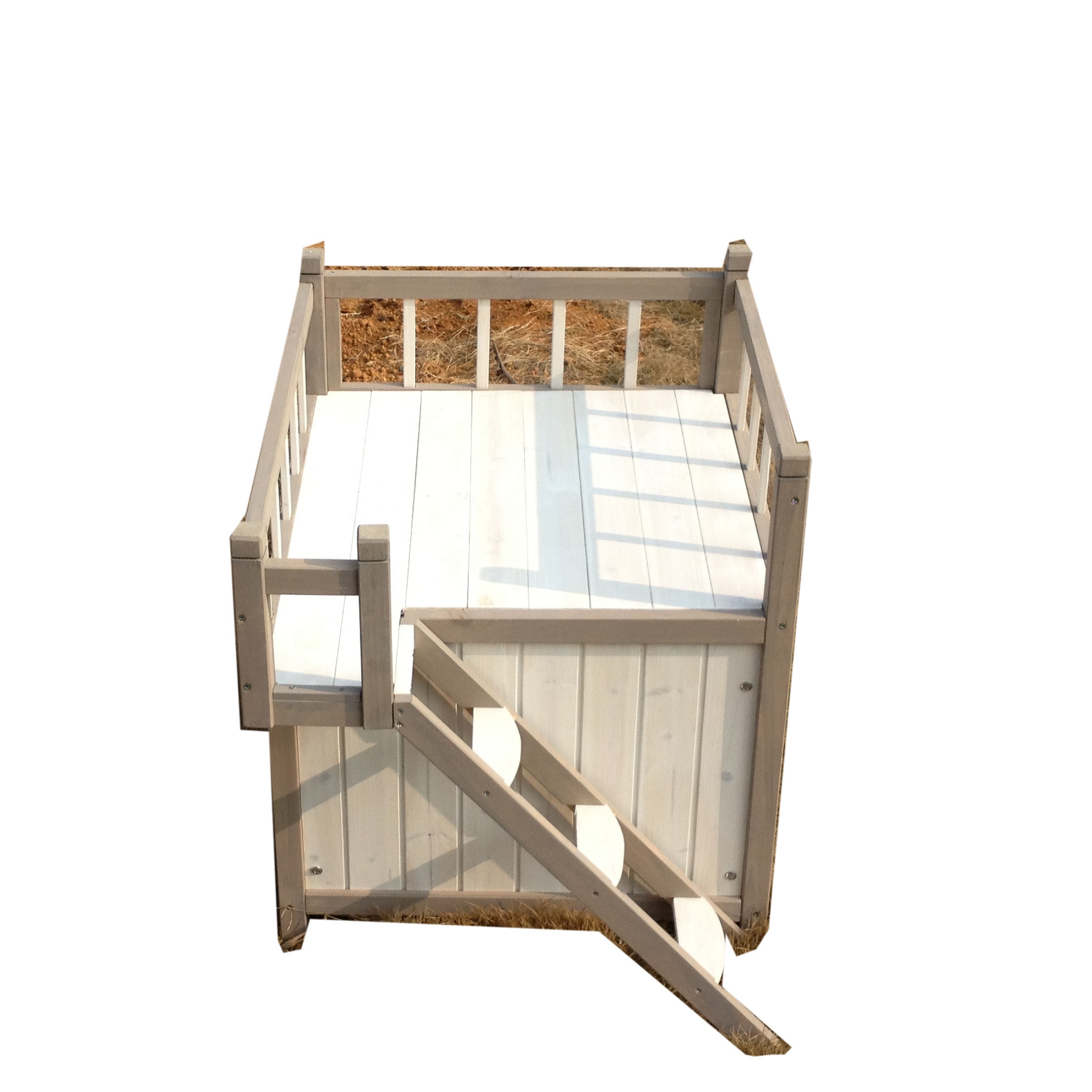 new Design wooden small animals kennel cheap dog cage wholesale with Stairs pet Insulated