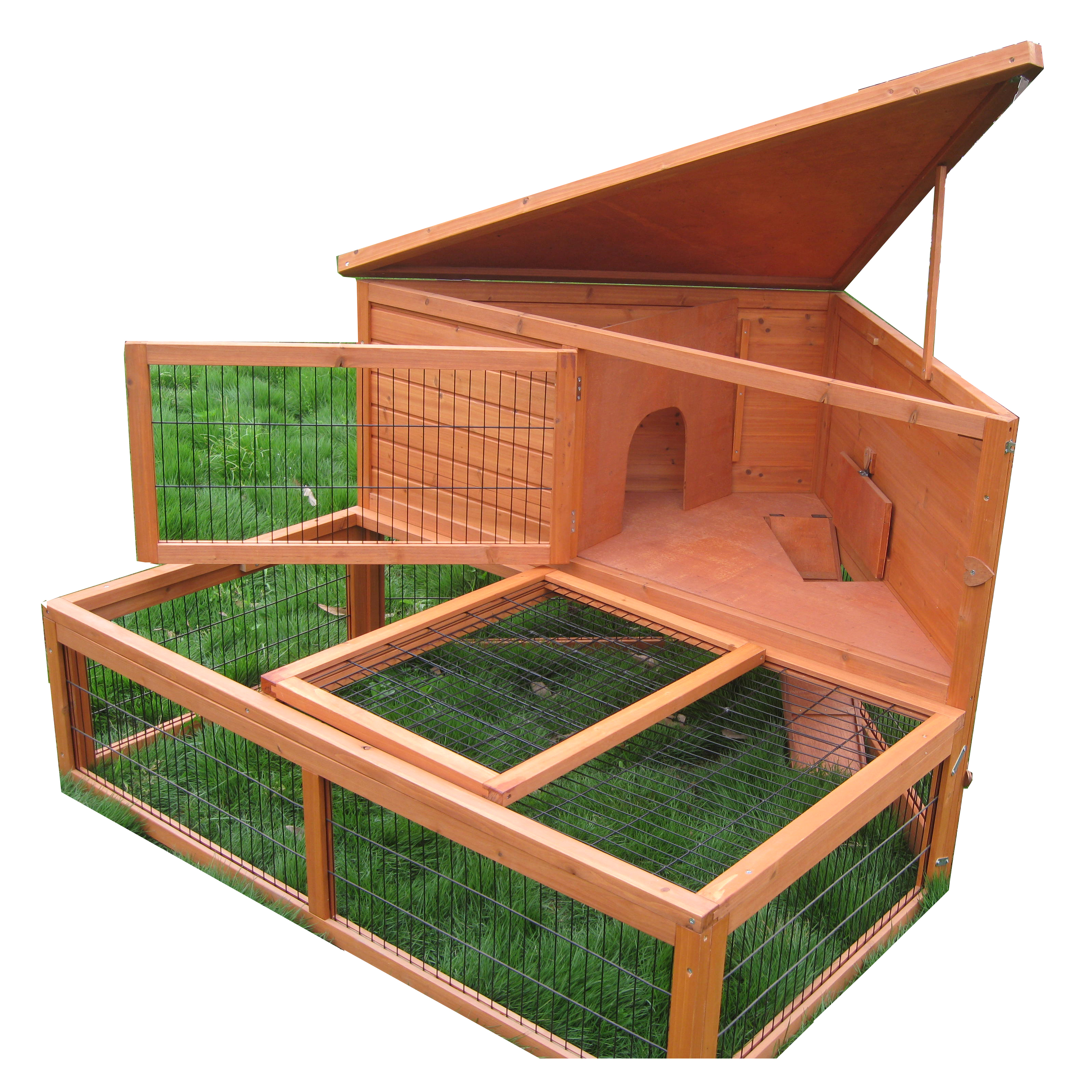 Special Price for Flat Pack Chicken Coop -
 Factory custom Hideaway Guinea Pig Small Animal Fun Xxl Cage pet Rodent Wood 2 Floor Wooden Rabbit Hutch – Easy