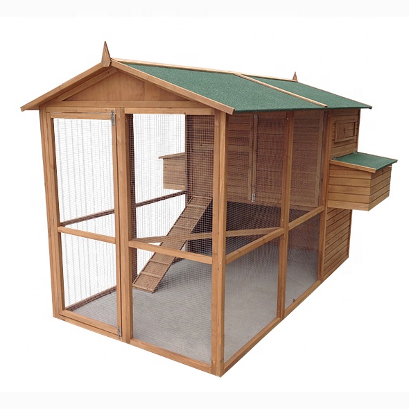 layer cheap industrial wood chicken coop for 8 birds with large run
