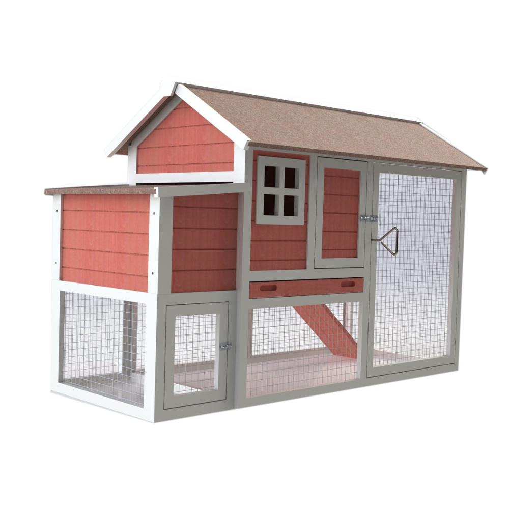 جانورن جي مرغي جي پyئين پاسي ڪسٽم آئوٽ ڊور فولڊنگ Hen House Cage Wooden Chicken Coop for sale