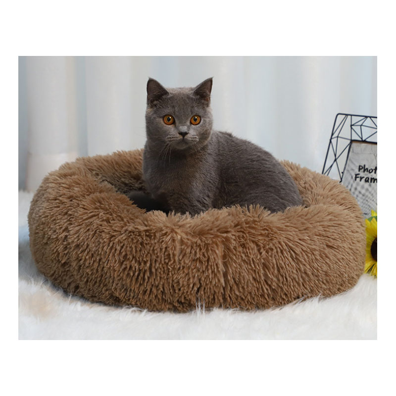 custom Factory earthbound Round Winter Warm Sleeping Bag Long round Plush Soft Nest easy wash brown egg shaped cat dog pet bed