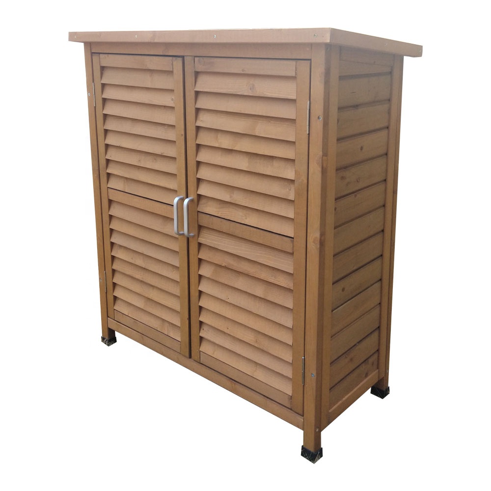 Luxury design cleaning collection shelf wooden garden tool storage box shed Featured Image