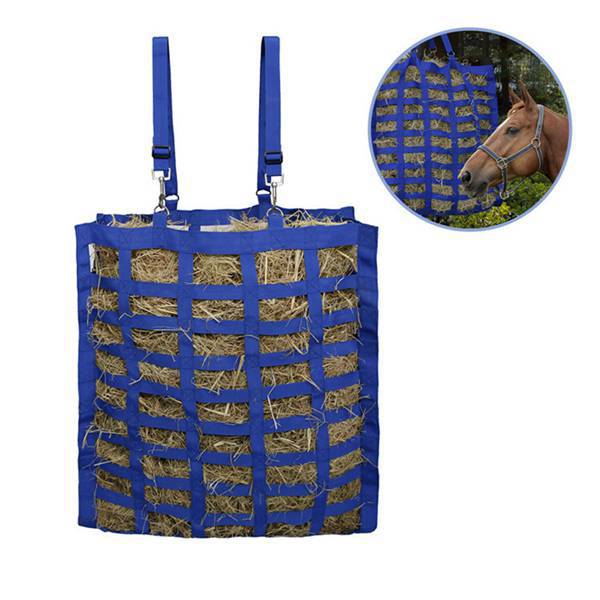 Adjustable travelling hopper Supreme Nylon Web Front Slow Feeder Horse Hay Bag with Exclusive Super Strong Bottom