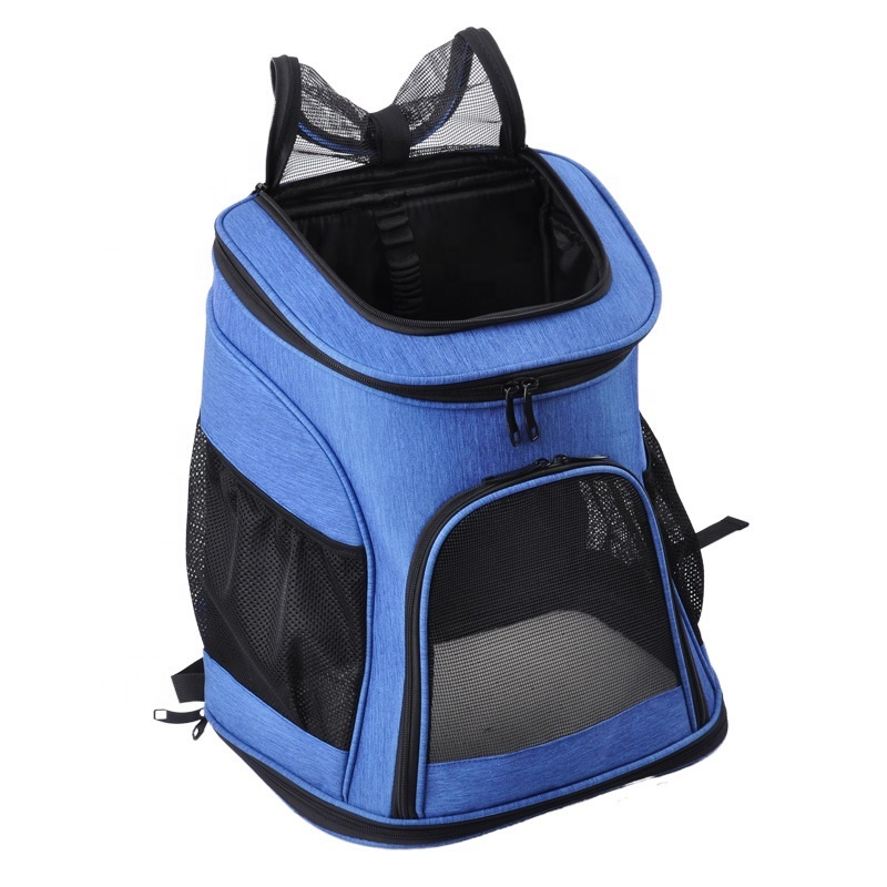 new style canvas breathable backpack pink expandable Ventilated Breathable Mesh pet dog cat carrier Handbag bag