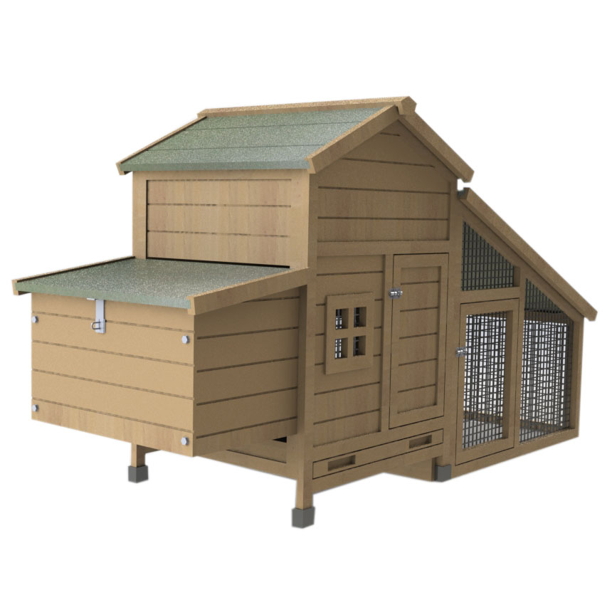 wooden egg laying Wheeled Tractor Hen House Chicken Coop large w/ Run Outdoor Waterproof