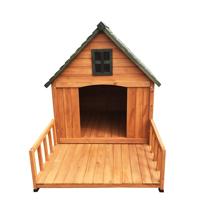 wholesale Luxury Large Fir Wooden Big Dog House Kennel Cage for outdoor indoor use