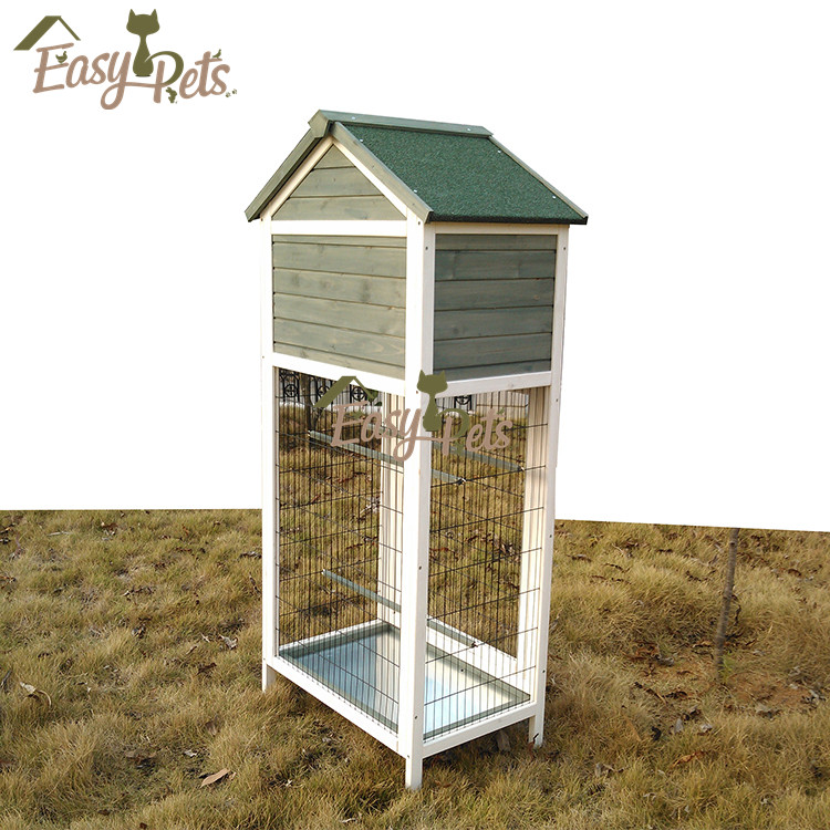 wholesale Pajarera de venta caliente Casa de juego vertical de pie con barras Periquitos Finch Fácil limpieza Jaulas de comedero de pájaros simples hechas a mano