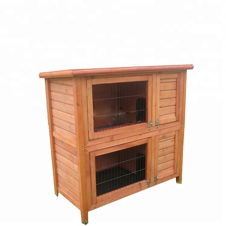 Good Quality Exceptional cheap Rabbit Breeding Cage Small Pets with Openable Roof and Ramp Door, Weatherproof