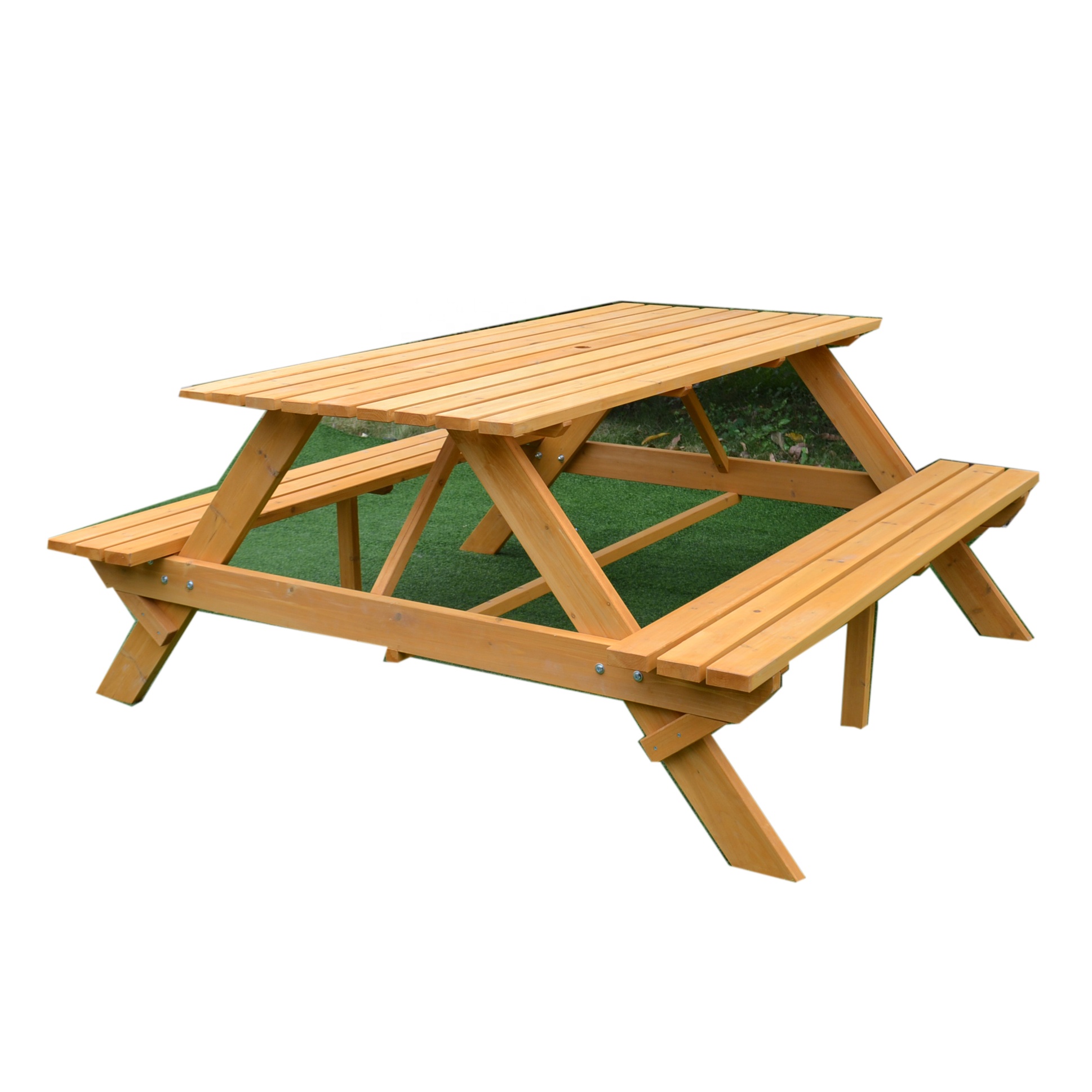 factory wholesale Garden Furniture Wood Picnic Table Set bench chairs