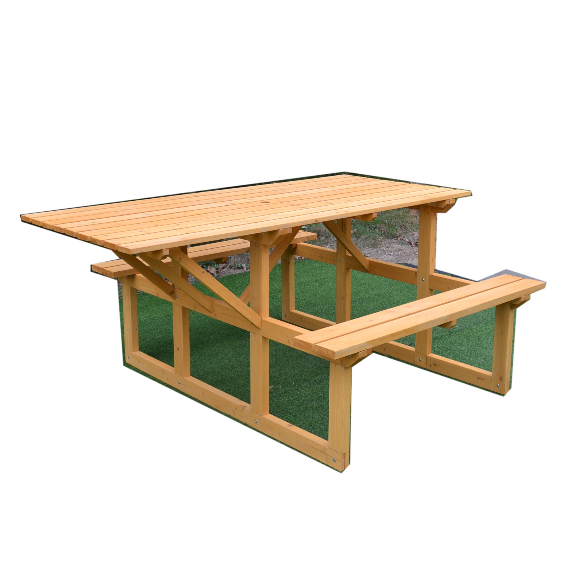 Hot Sale Wood Simple Design simple beer Garden Furniture Table Chair bench