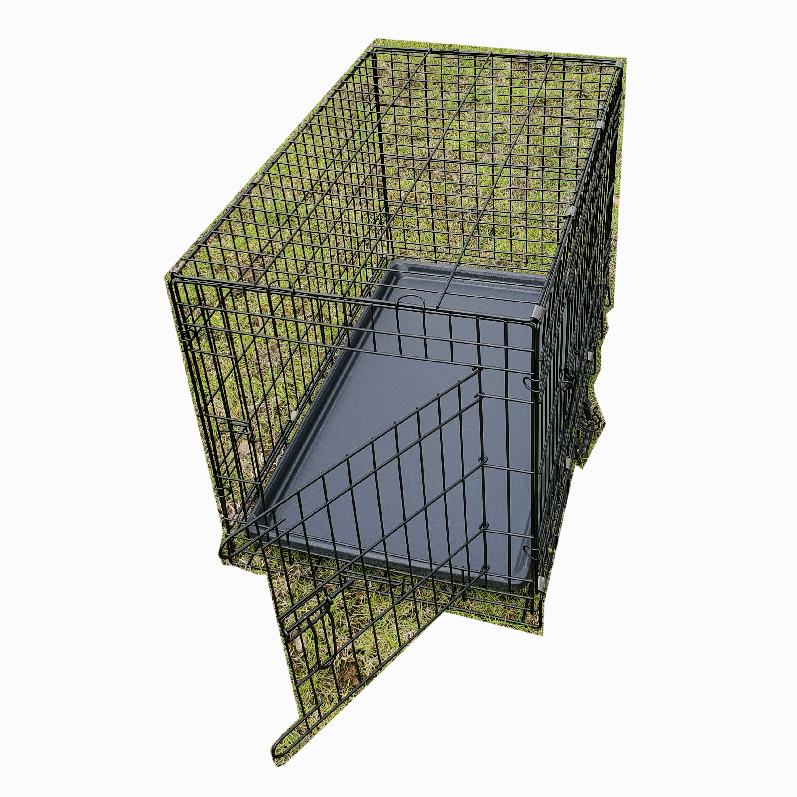 factory oem larger Folding Metal Pet cage Kennel with Tray Heavy Duty Aluminum xxxl Dog Crate