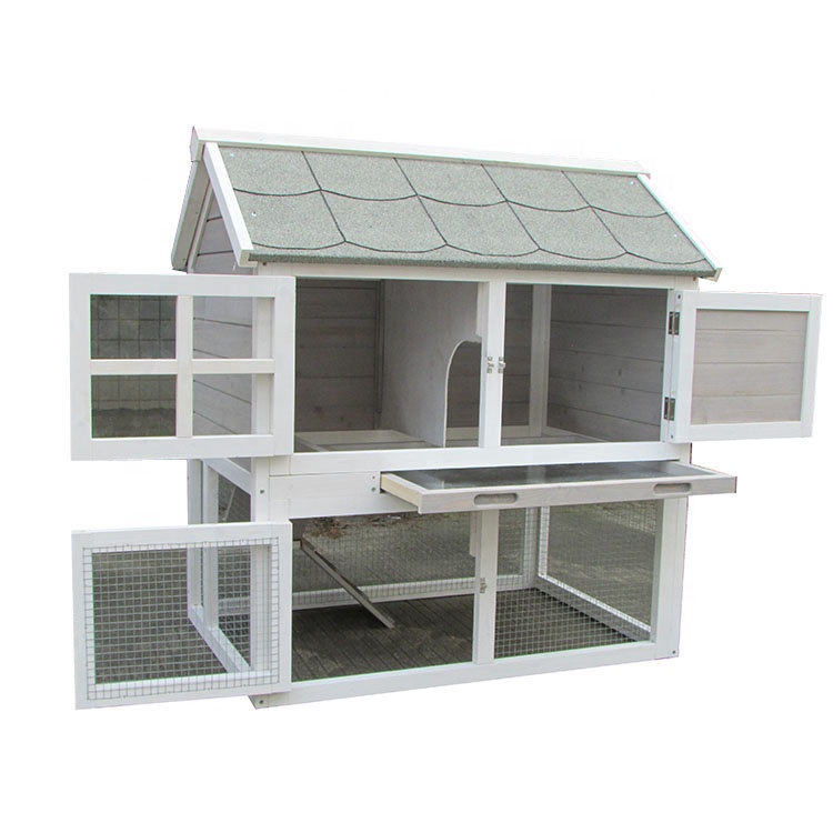 Newly Arrival Chicken Cage For Sale -
 Hot sale waterproof Pet Enclosure cages custom white large run wooden rabbit hutch – Easy