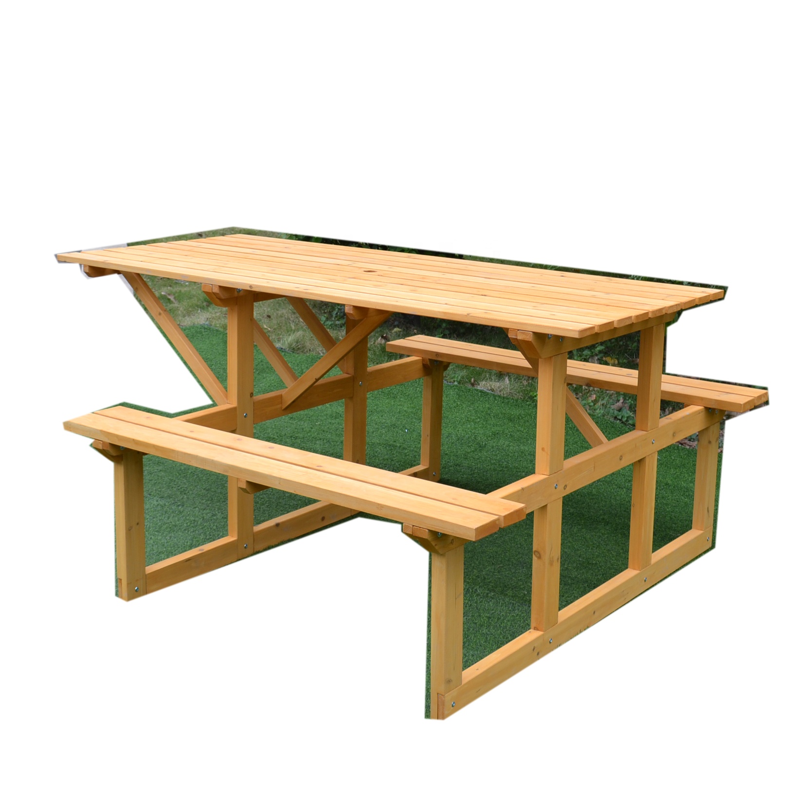 Factory Personalized Design Furniture Garden park folding wooden cheap picnic tables with benches